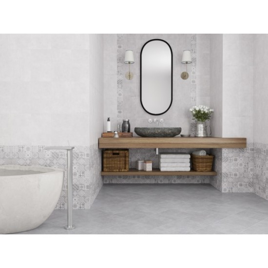 Πλακάκι Abitare Decor Grey 5977 25x40 Γκρι Ματ